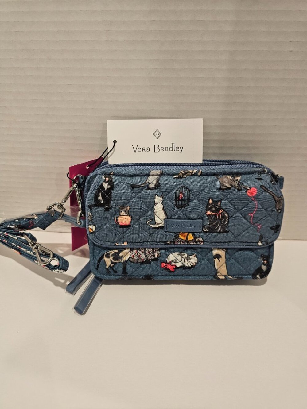 NWT Vera Bradley Iconic RFID All in One Crossbody Cat's Meow Wristlet Wallet - Picture 7 of 11